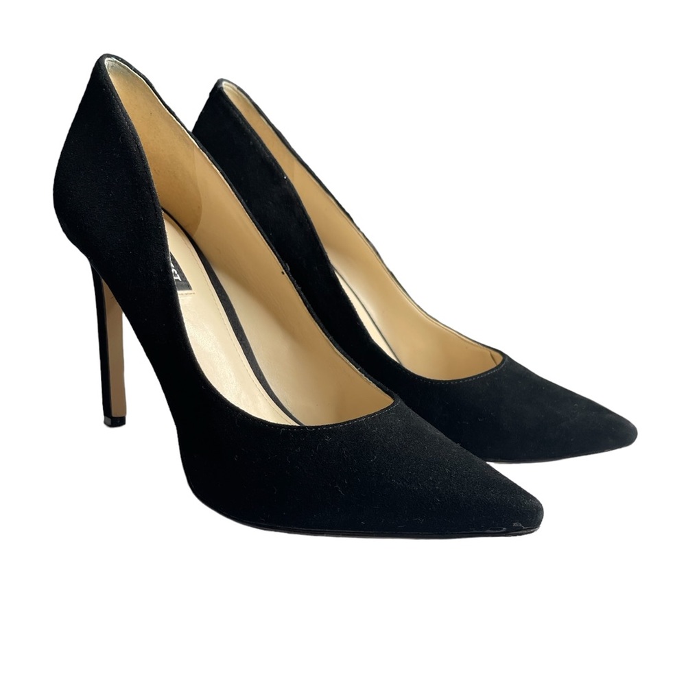 Nine West Black Pointed Toe Suede Pumps